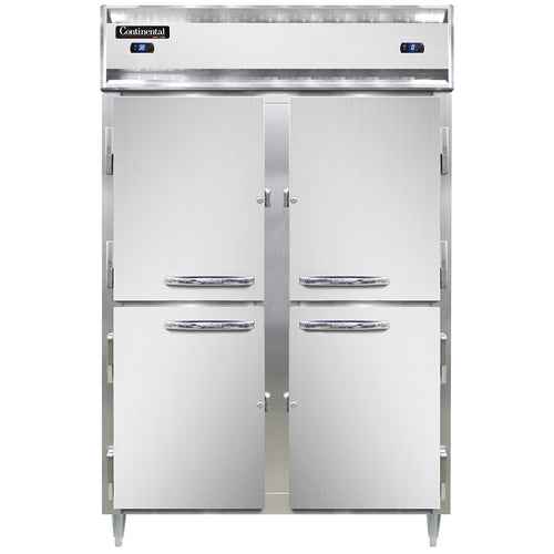 Continental D2RFSNSAHD 52" Designer Line Two Section Commercial Combo Refrigerator Freezer - Solid Doors, Dual Temp, 115v-cityfoodequipment.com
