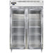 Continental D2RSNSAGD 52" Two Section Reach In Refrigerator, (2) Left/right Hinge Glass Doors, Top Compressor, 115v-cityfoodequipment.com