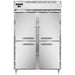 Continental D2RSNSAHD 52" Two Section Reach In Refrigerator, (4) Left/right Hinge Solid Doors, Top Compressor, 115v-cityfoodequipment.com