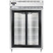 Continental D2RSNSGD 52" Two Section Reach In Refrigerator, (2) Sliding Glass Doors, Top Compressor, 115v-cityfoodequipment.com