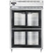 Continental D2RSNSGDHD 52" Two Section Reach In Refrigerator, (4) Sliding Glass Doors, Top Compressor, 115v-cityfoodequipment.com