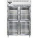 Continental D2RSNSSGDHD 52" Two Section Reach In Refrigerator, (4) Left/right Hinge Glass Doors, Top Compressor, 115v-cityfoodequipment.com