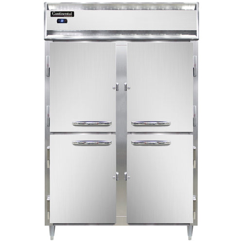Continental D2RSNSSHD 52" Two Section Reach In Refrigerator, (4) Left/right Hinge Solid Doors, Top Compressor, 115v-cityfoodequipment.com