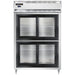 Continental D2RSNSSSGDHD 52" Two Section Reach In Refrigerator, (4) Sliding Glass Doors, Top Compressor, 115v-cityfoodequipment.com