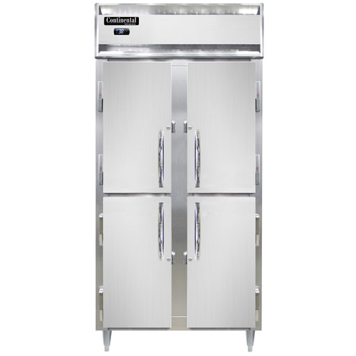 Continental D2RSENHD 36 1/4" Two Section Reach In Refrigerator, (4) Left/right Hinge Solid Doors, Top Compressor, 115v-cityfoodequipment.com