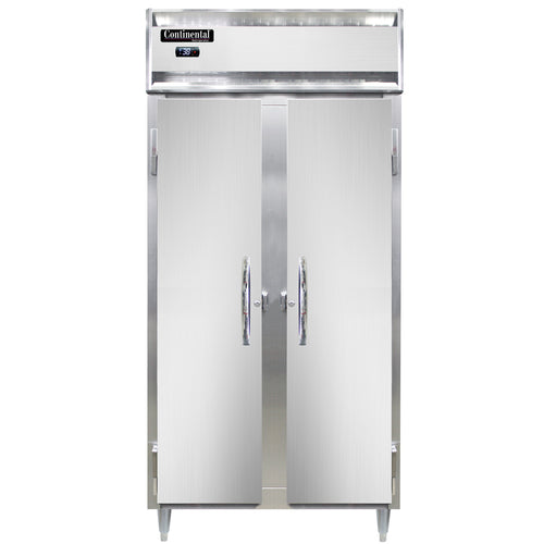 Continental D2RSENSS 36 1/4" Two Section Reach In Refrigerator, (2) Left/right Hinge Solid Doors, Top Compressor, 115v-cityfoodequipment.com