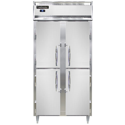 Continental D2RSESNSAHD 36 1/4" Two Section Reach In Refrigerator, (4) Left/right Hinge Solid Doors, Top Compressor, 115v-cityfoodequipment.com