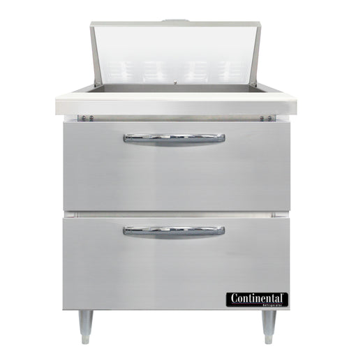 Continental D32N8-D 32" Designer Line Sandwich/Salad Prep Table w/ Refrigerated Base, 115v-cityfoodequipment.com