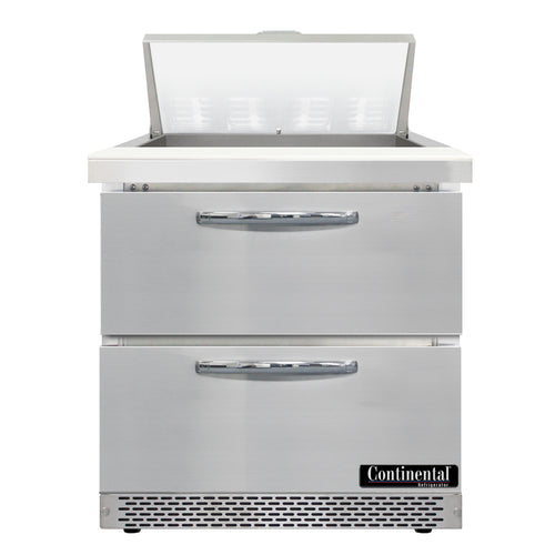 Continental D32N8-FB-D 32" Designer Line Sandwich/Salad Prep Table w/ Refrigerated Base, 115v-cityfoodequipment.com