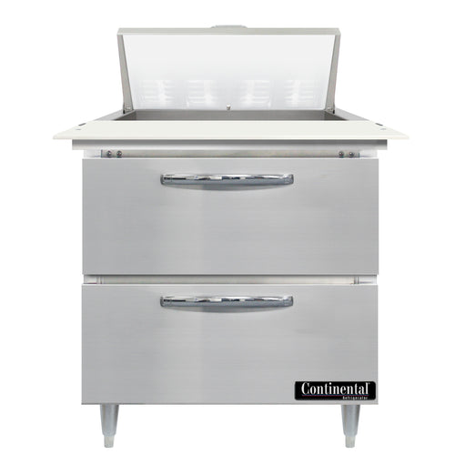 Continental D32N8C-D 32" Designer Line Sandwich/Salad Prep Table w/ Refrigerated Base, 115v-cityfoodequipment.com