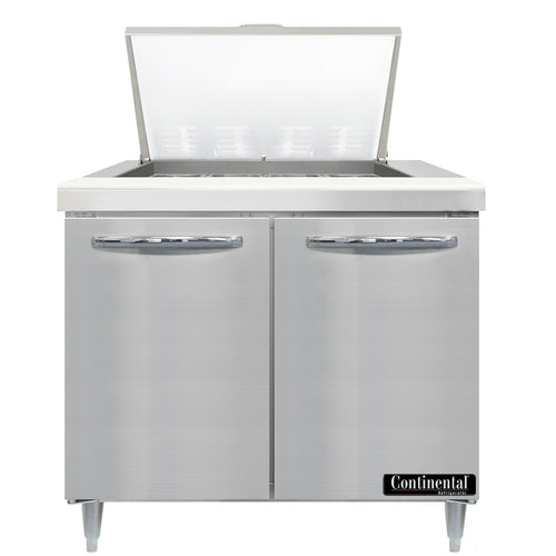 Continental D36N12M 36" Designer Line Sandwich/Salad Prep Table w/ Refrigerated Base, 115v-cityfoodequipment.com