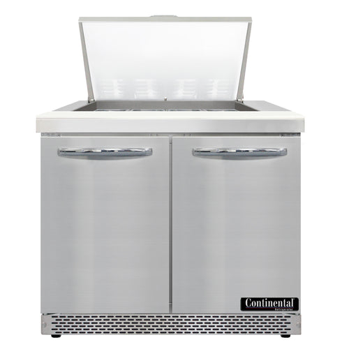 Continental D36N12M-FB 36" Designer Line Sandwich/Salad Prep Table w/ Refrigerated Base, 115v-cityfoodequipment.com