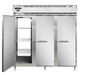 Continental D3RNSAPT 78" Three Section Pass Thru Refrigerator, (6) Left/right Hinge Solid Doors, Top Compressor, 115v-cityfoodequipment.com
