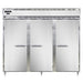 Continental D3RENSSPT 85 1/2" Three Section Pass Thru Refrigerator, (6) Left/right Hinge Solid Doors, Top Compressor, 115v-cityfoodequipment.com