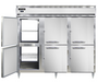 Continental D3RENSSPTHD 85 1/2" Three Section Pass Thru Refrigerator, (12) Left/right Hinge Solid Doors, Top Compressor, 115-cityfoodequipment.com