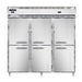 Continental D3RRFNHD 78" Designer Line Three Section Commercial Combo Refrigerator Freezer - Solid Doors, Dual Temp, 115v-cityfoodequipment.com