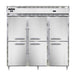 Continental D3RRFNSAHD 78" Designer Line Three Section Commercial Combo Refrigerator Freezer - Solid Doors, Dual Temp, 115v-cityfoodequipment.com