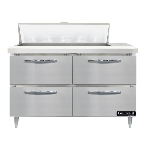 Continental D48N10-D 48" Designer Line Sandwich/Salad Prep Table w/ Refrigerated Base, 115v-cityfoodequipment.com