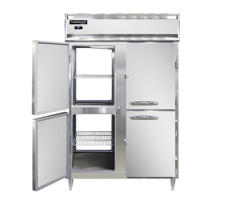 Continental D2RFNSAPTHD 52" Designer Line Two Section Commercial Combo Refrigerator Freezer - Solid Doors, Dual Temp, 115v-cityfoodequipment.com