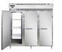 Continental D3RRFNSSPT 78" Designer Line Three Section Commercial Combo Refrigerator Freezer - Solid Doors, Dual Temp, 115v-cityfoodequipment.com