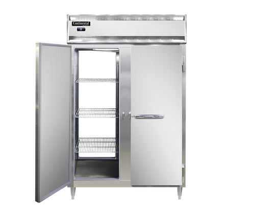 Continental D2RFNPT 52" Designer Line Two Section Commercial Combo Refrigerator Freezer - Solid Doors, Dual Temp, 115v-cityfoodequipment.com