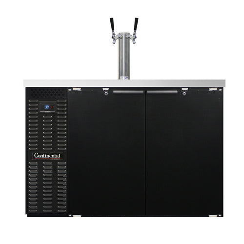 Continental KC50SN 50" Kegerator Beer Dispenser W/ (2) Keg Capacity - (1) Column, Black, 115v-cityfoodequipment.com