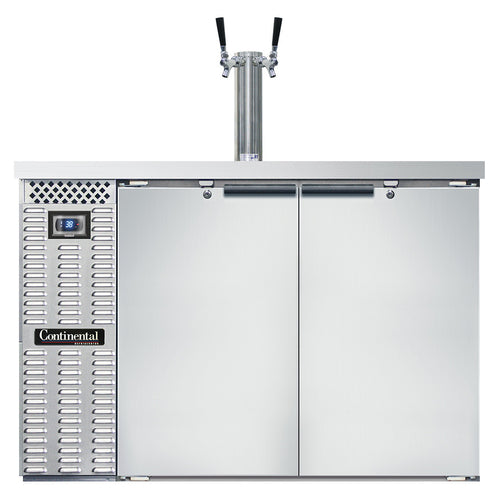 Continental KC50SNSS 50" Kegerator Beer Dispenser W/ (2) Keg Capacity - (1) Column, Stainless, 115v-cityfoodequipment.com