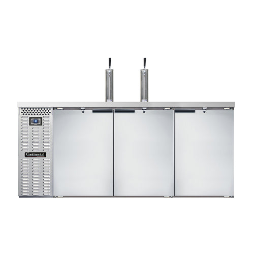 Continental KC79SNSS 79" Kegerator Beer Dispenser W/ (3) Keg Capacity - (2) Column, Stainless, 115v-cityfoodequipment.com