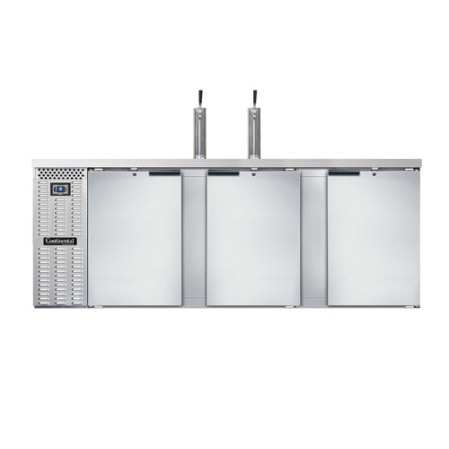 Continental KC90SNSS 90" Kegerator Beer Dispenser W/ (4) Keg Capacity - (2) Column, Stainless, 115v-cityfoodequipment.com