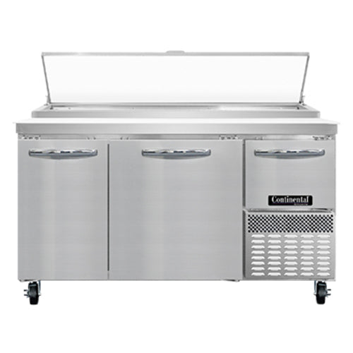 Continental PA60N 60" Pizza Prep Table w/ Refrigerated Base, 115v-cityfoodequipment.com