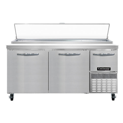 Continental PA68N 68" Pizza Prep Table w/ Refrigerated Base, 115v-cityfoodequipment.com