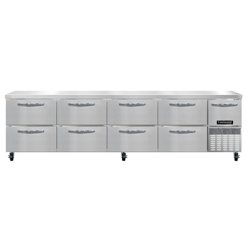 Continental RA118N-D 118" Worktop Refrigerator w/ (5) Sections, 115v-cityfoodequipment.com