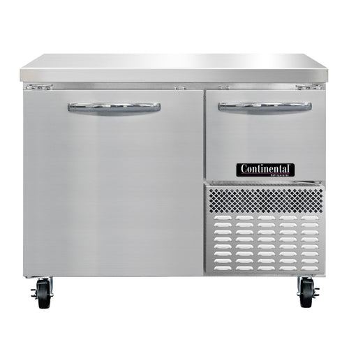 Continental RA43N 43" Worktop Refrigerator w/ (2) Sections, 115v-cityfoodequipment.com