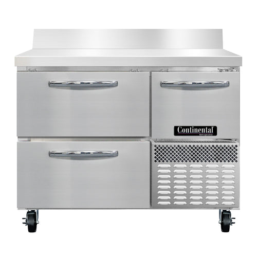 Continental RA43NBS-D 43" Worktop Refrigerator w/ (2) Sections, 115v-cityfoodequipment.com