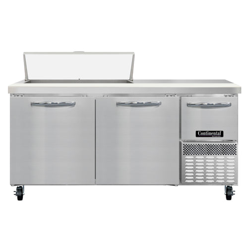 Continental RA68N10 68" Sandwich/Salad Prep Table w/ Refrigerated Base, 115v-cityfoodequipment.com