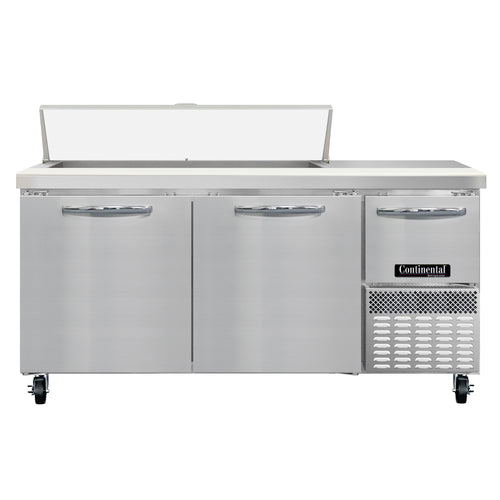 Continental RA68N12 68" Sandwich/Salad Prep Table w/ Refrigerated Base, 115v-cityfoodequipment.com