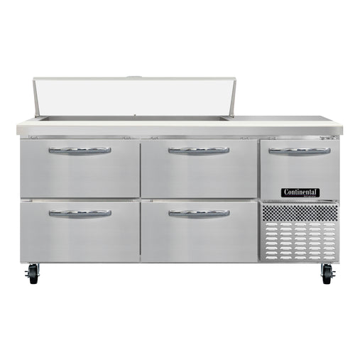 Continental RA68N12-D 68" Sandwich/Salad Prep Table w/ Refrigerated Base, 115v-cityfoodequipment.com