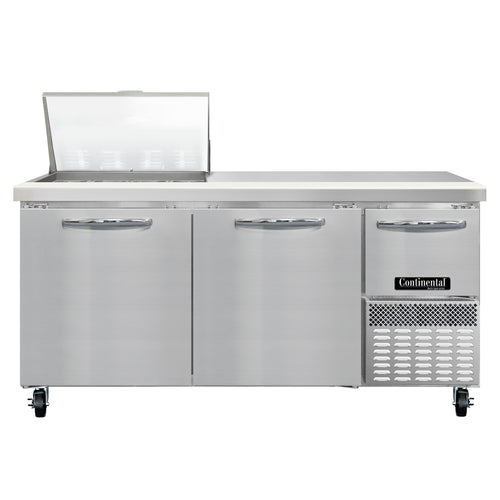 Continental RA68N12M 68" Sandwich/Salad Prep Table w/ Refrigerated Base, 115v-cityfoodequipment.com