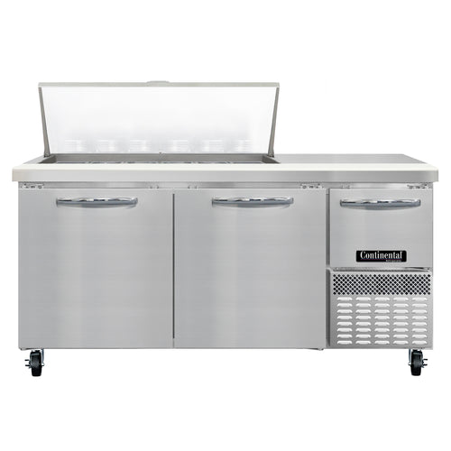 Continental RA68N18M 68" Sandwich/Salad Prep Table w/ Refrigerated Base, 115v-cityfoodequipment.com