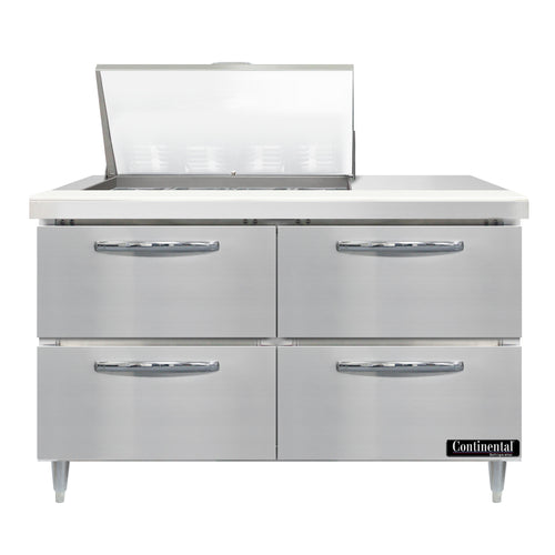 Continental D48N12M-D 48" Designer Line Sandwich/Salad Prep Table w/ Refrigerated Base, 115v-cityfoodequipment.com