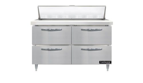 Continental D48N18M-D 48" Designer Line Sandwich/Salad Prep Table w/ Refrigerated Base, 115v-cityfoodequipment.com