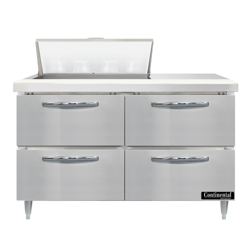 Continental D48N8-D 48" Designer Line Sandwich/Salad Prep Table w/ Refrigerated Base, 115v-cityfoodequipment.com
