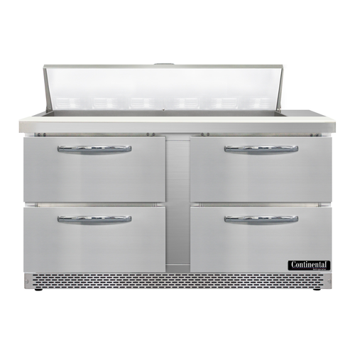 Continental D60N12-FB-D 60" Designer Line Sandwich/Salad Prep Table w/ Refrigerated Base, 115v-cityfoodequipment.com