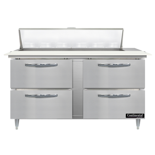 Continental D60N12C-D 60" Designer Line Sandwich/Salad Prep Table w/ Refrigerated Base, 115v-cityfoodequipment.com