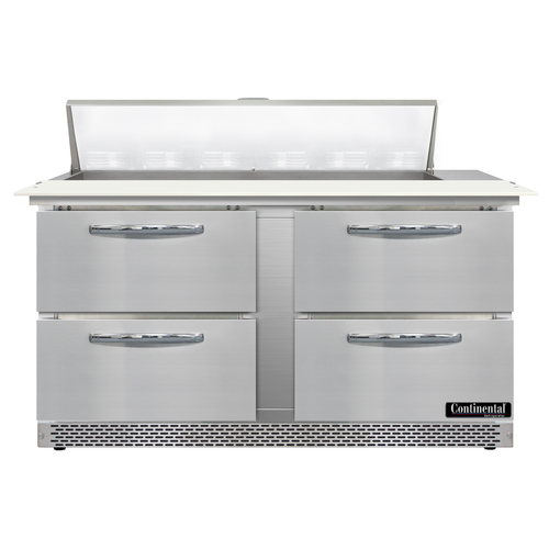 Continental D60N12C-FB-D 60" Designer Line Sandwich/Salad Prep Table w/ Refrigerated Base, 115v-cityfoodequipment.com