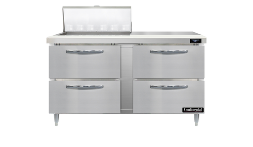 Continental D60N12M-D 60" Designer Line Sandwich/Salad Prep Table w/ Refrigerated Base, 115v-cityfoodequipment.com