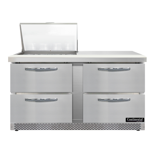 Continental D60N12M-FB-D 60" Designer Line Sandwich/Salad Prep Table w/ Refrigerated Base, 115v-cityfoodequipment.com
