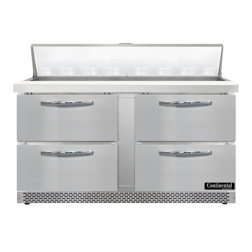 Continental D60N16-FB-D 60" Designer Line Sandwich/Salad Prep Table w/ Refrigerated Base, 115v-cityfoodequipment.com