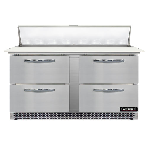 Continental D60N16C-FB-D 60" Designer Line Sandwich/Salad Prep Table w/ Refrigerated Base, 115v-cityfoodequipment.com