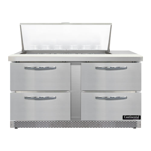 Continental D60N18M-FB-D 60" Designer Line Sandwich/Salad Prep Table w/ Refrigerated Base, 115v-cityfoodequipment.com